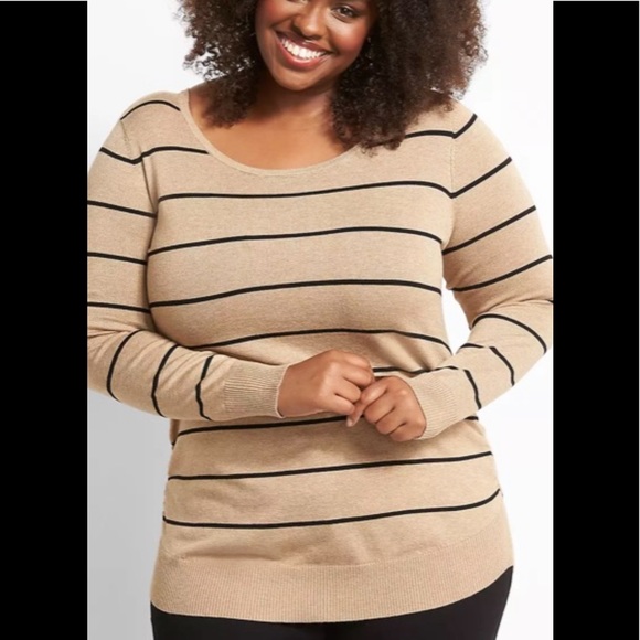 Lane Bryant Ruchedsidesweater Striped 